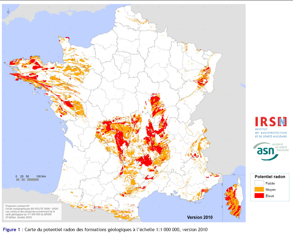 Potentiel Radon des formations géologiques en France